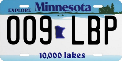 MN license plate 009LBP