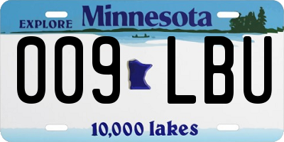 MN license plate 009LBU