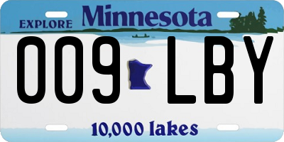 MN license plate 009LBY