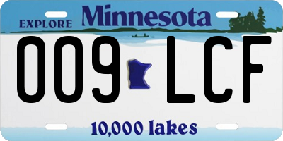 MN license plate 009LCF
