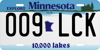 MN license plate 009LCK