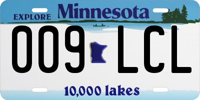 MN license plate 009LCL