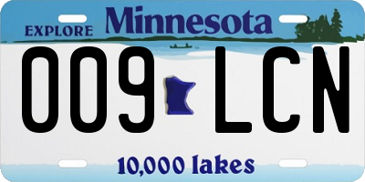 MN license plate 009LCN