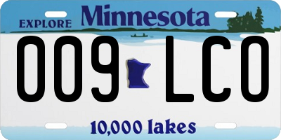 MN license plate 009LCO