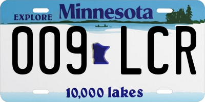 MN license plate 009LCR