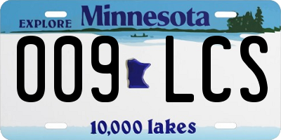 MN license plate 009LCS