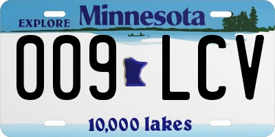MN license plate 009LCV