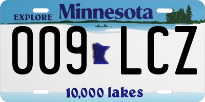 MN license plate 009LCZ