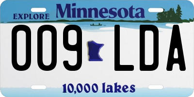 MN license plate 009LDA