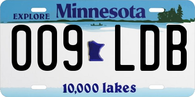 MN license plate 009LDB