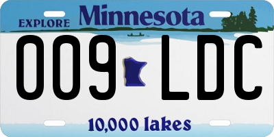 MN license plate 009LDC