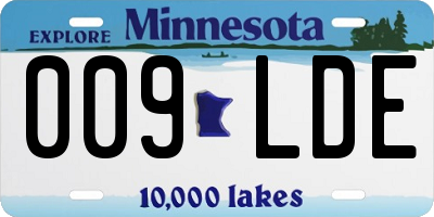 MN license plate 009LDE