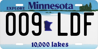 MN license plate 009LDF