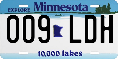 MN license plate 009LDH