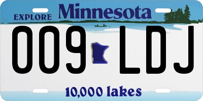 MN license plate 009LDJ