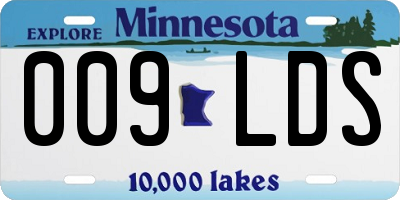 MN license plate 009LDS