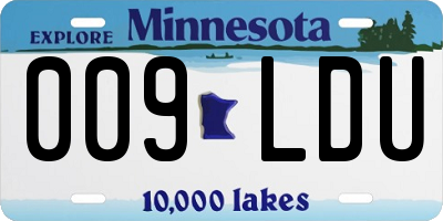 MN license plate 009LDU