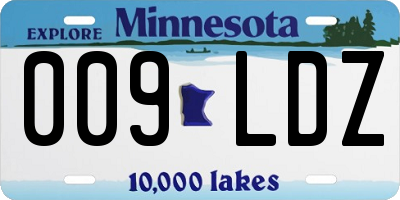 MN license plate 009LDZ