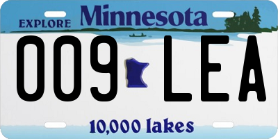 MN license plate 009LEA