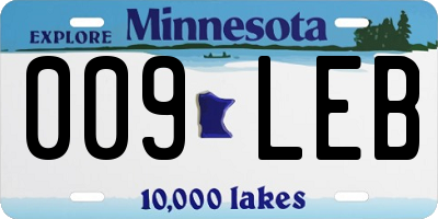 MN license plate 009LEB