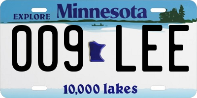MN license plate 009LEE