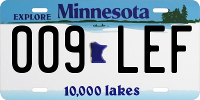 MN license plate 009LEF