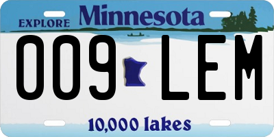 MN license plate 009LEM