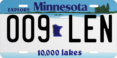 MN license plate 009LEN