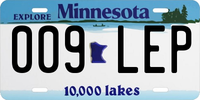 MN license plate 009LEP