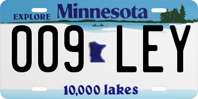 MN license plate 009LEY