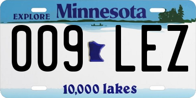MN license plate 009LEZ