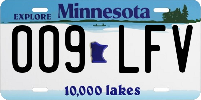 MN license plate 009LFV