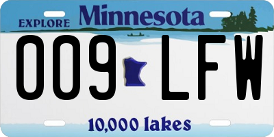 MN license plate 009LFW