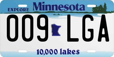 MN license plate 009LGA