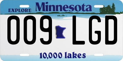 MN license plate 009LGD