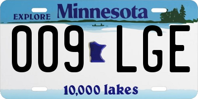 MN license plate 009LGE