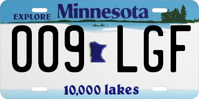 MN license plate 009LGF