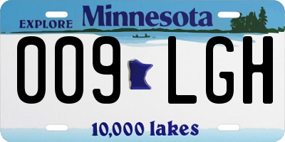 MN license plate 009LGH