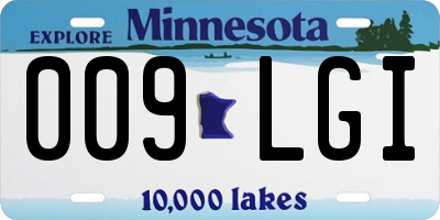 MN license plate 009LGI