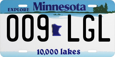 MN license plate 009LGL
