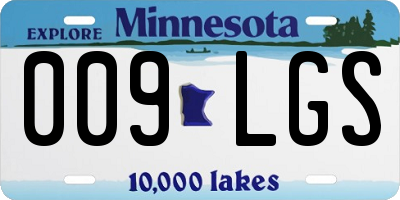 MN license plate 009LGS
