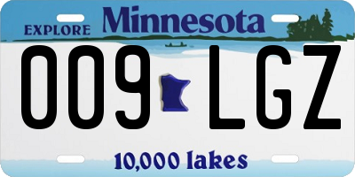 MN license plate 009LGZ