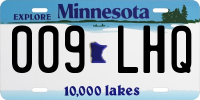 MN license plate 009LHQ