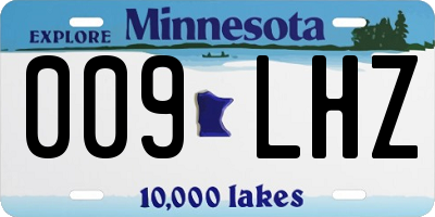MN license plate 009LHZ
