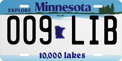 MN license plate 009LIB
