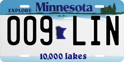 MN license plate 009LIN