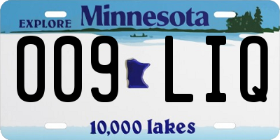 MN license plate 009LIQ