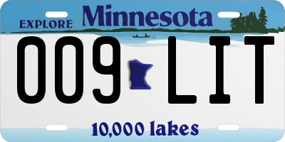 MN license plate 009LIT