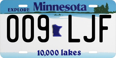 MN license plate 009LJF