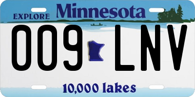 MN license plate 009LNV